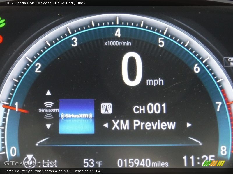 Rallye Red / Black 2017 Honda Civic EX Sedan