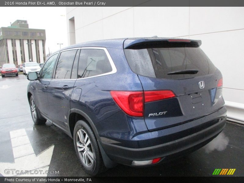 Obsidian Blue Pearl / Gray 2016 Honda Pilot EX-L AWD