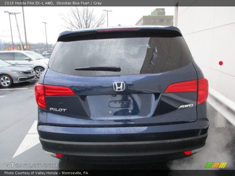 Obsidian Blue Pearl / Gray 2016 Honda Pilot EX-L AWD