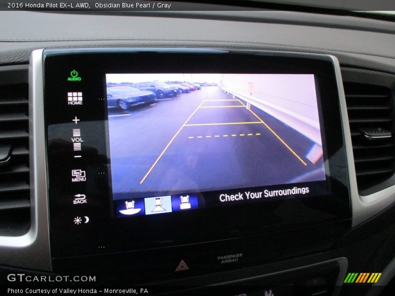 Obsidian Blue Pearl / Gray 2016 Honda Pilot EX-L AWD