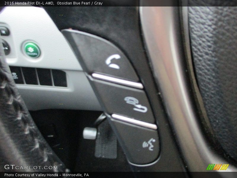 Obsidian Blue Pearl / Gray 2016 Honda Pilot EX-L AWD