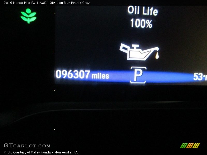 Obsidian Blue Pearl / Gray 2016 Honda Pilot EX-L AWD