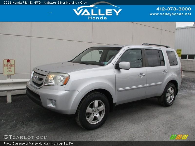 Alabaster Silver Metallic / Gray 2011 Honda Pilot EX 4WD