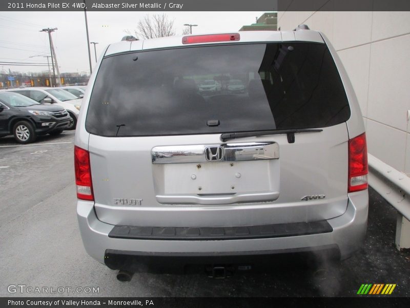 Alabaster Silver Metallic / Gray 2011 Honda Pilot EX 4WD