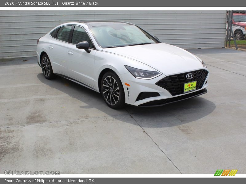 Quartz White / Black 2020 Hyundai Sonata SEL Plus