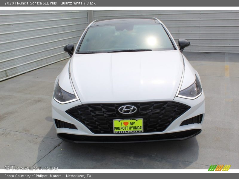 Quartz White / Black 2020 Hyundai Sonata SEL Plus