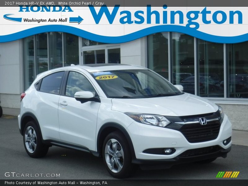 White Orchid Pearl / Gray 2017 Honda HR-V EX AWD