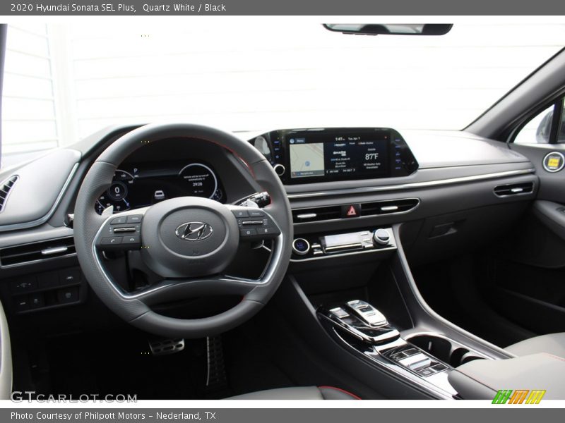 Quartz White / Black 2020 Hyundai Sonata SEL Plus