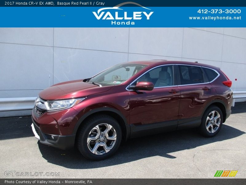 Basque Red Pearl II / Gray 2017 Honda CR-V EX AWD