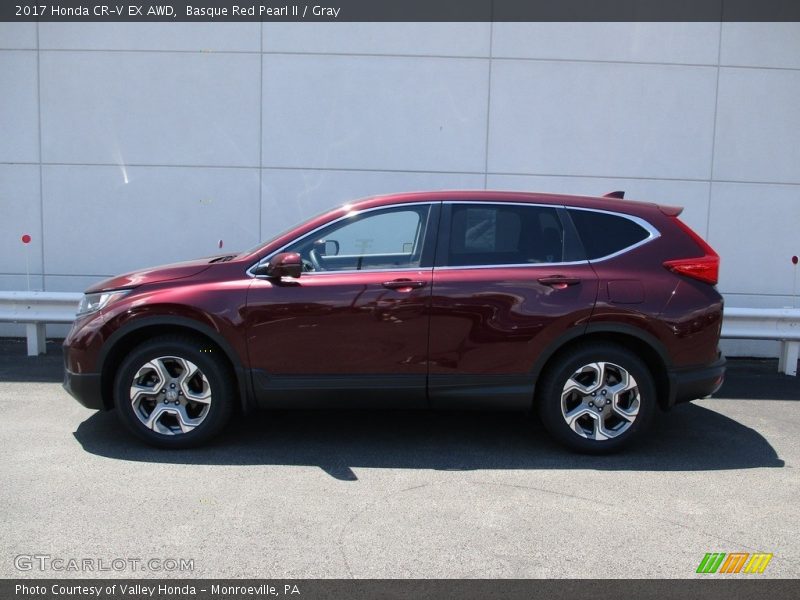 Basque Red Pearl II / Gray 2017 Honda CR-V EX AWD