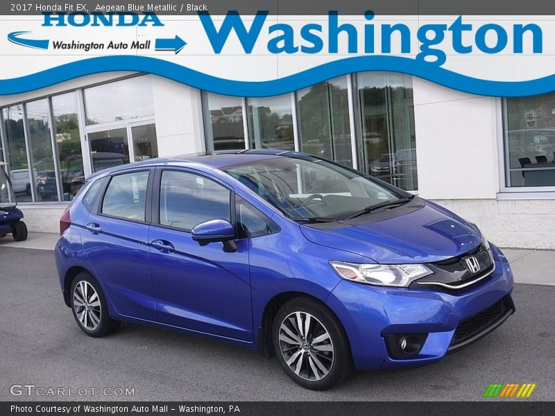 Aegean Blue Metallic / Black 2017 Honda Fit EX