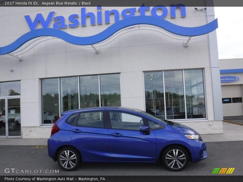 Aegean Blue Metallic / Black 2017 Honda Fit EX
