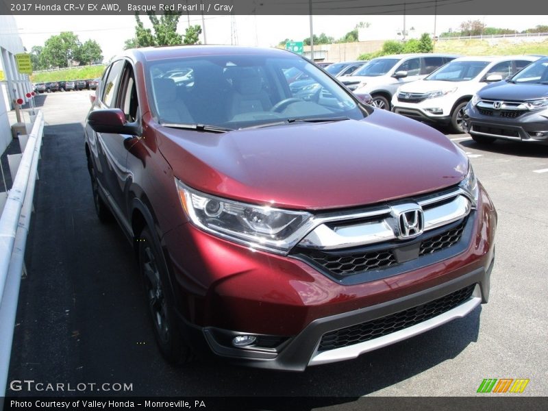 Basque Red Pearl II / Gray 2017 Honda CR-V EX AWD