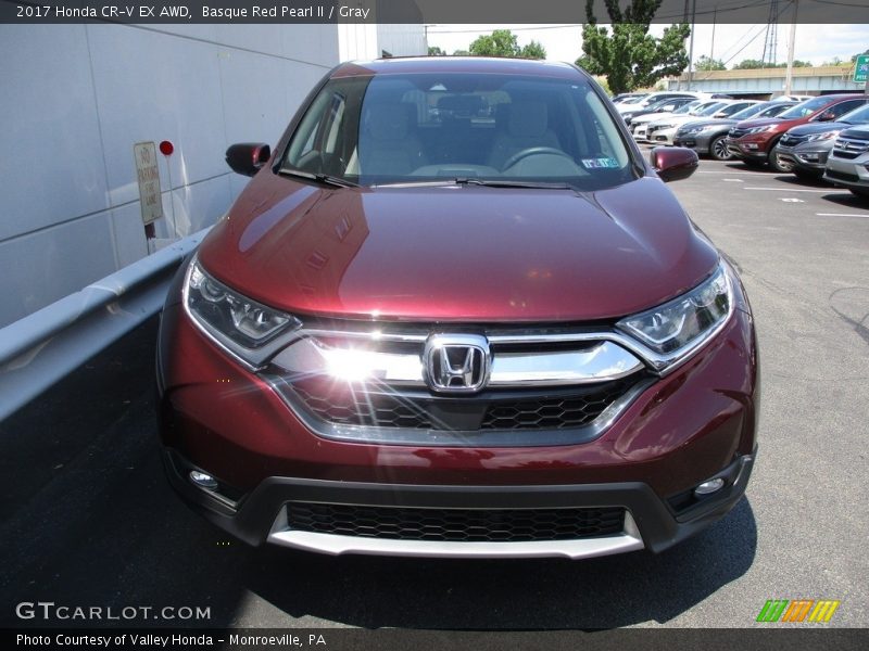 Basque Red Pearl II / Gray 2017 Honda CR-V EX AWD