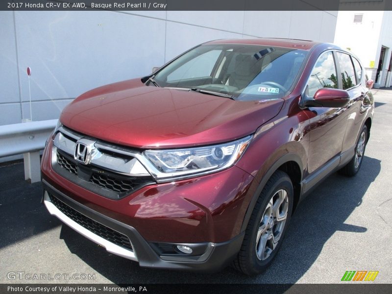 Basque Red Pearl II / Gray 2017 Honda CR-V EX AWD