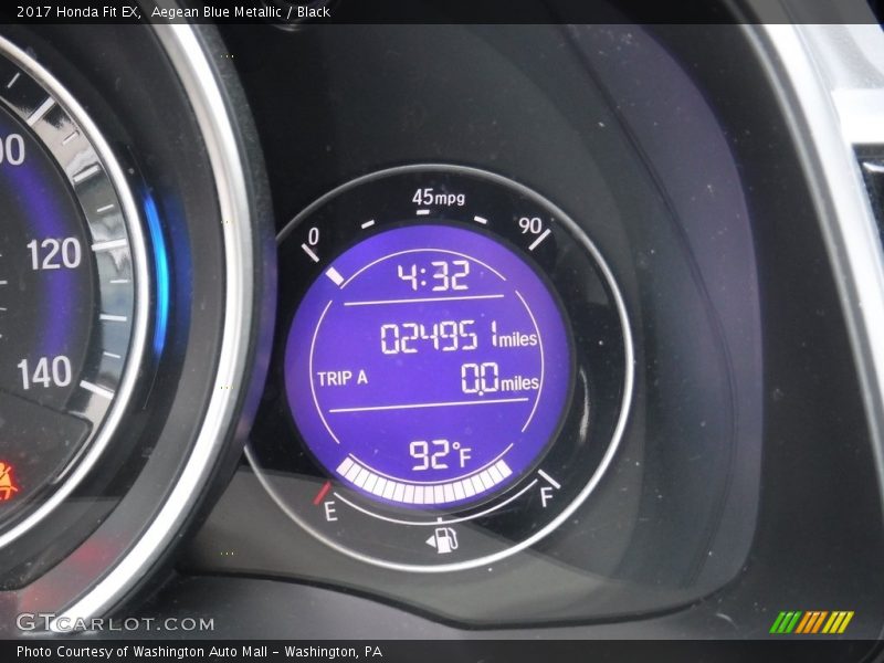 Aegean Blue Metallic / Black 2017 Honda Fit EX