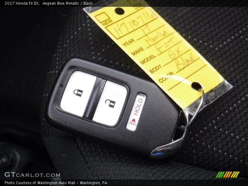 Aegean Blue Metallic / Black 2017 Honda Fit EX