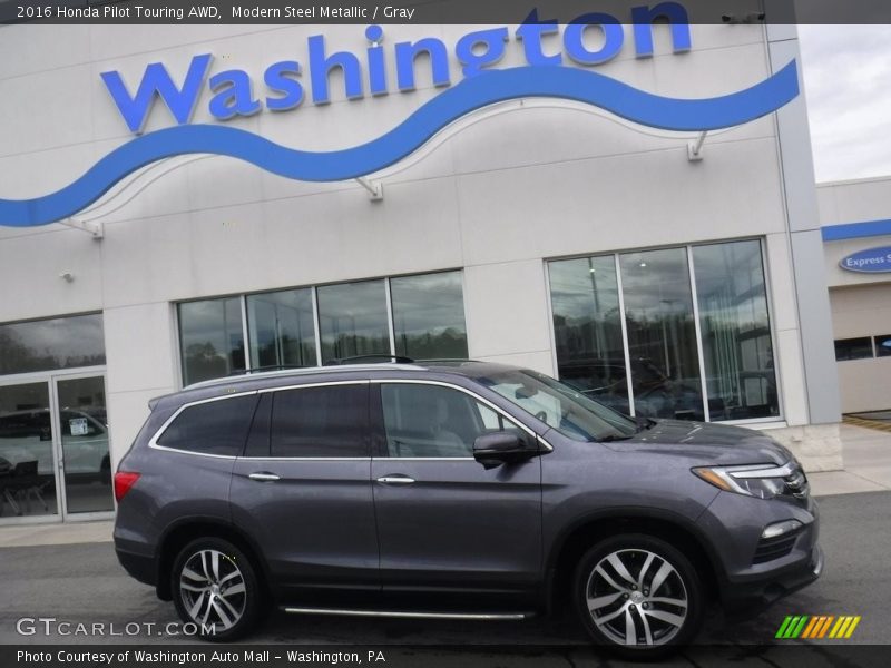 Modern Steel Metallic / Gray 2016 Honda Pilot Touring AWD