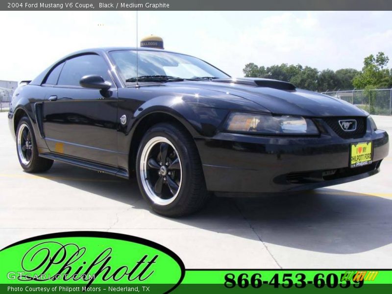 Black / Medium Graphite 2004 Ford Mustang V6 Coupe