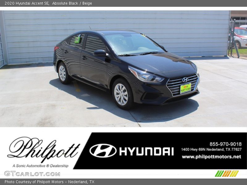 Absolute Black / Beige 2020 Hyundai Accent SE