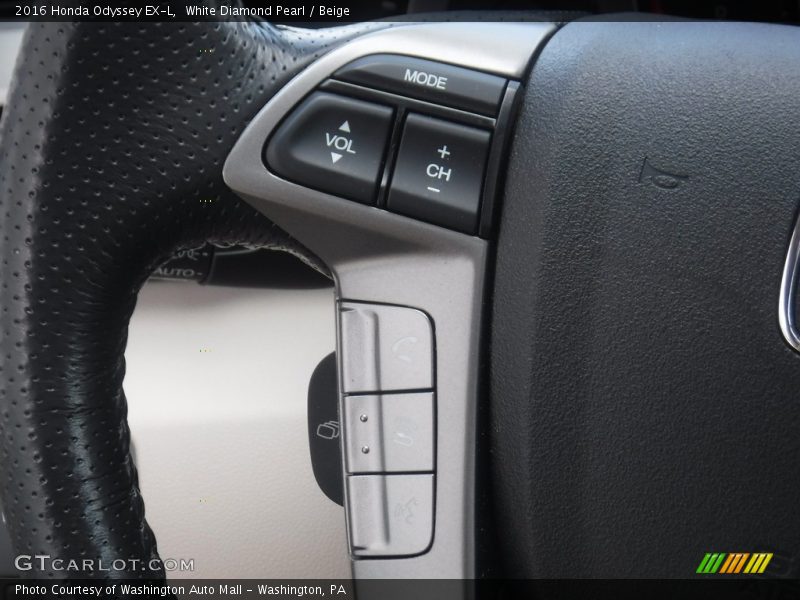 White Diamond Pearl / Beige 2016 Honda Odyssey EX-L