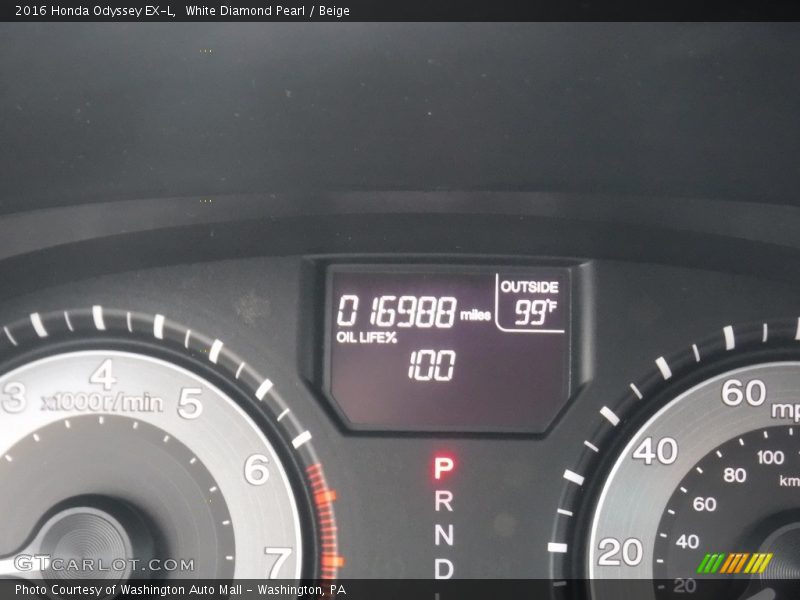 White Diamond Pearl / Beige 2016 Honda Odyssey EX-L
