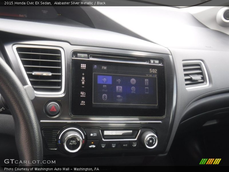Alabaster Silver Metallic / Black 2015 Honda Civic EX Sedan