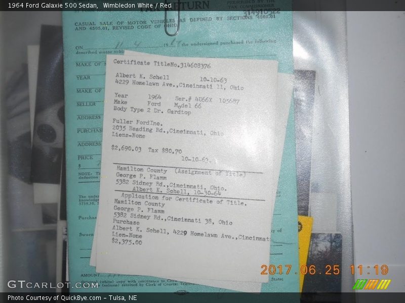 Wimbledon White / Red 1964 Ford Galaxie 500 Sedan