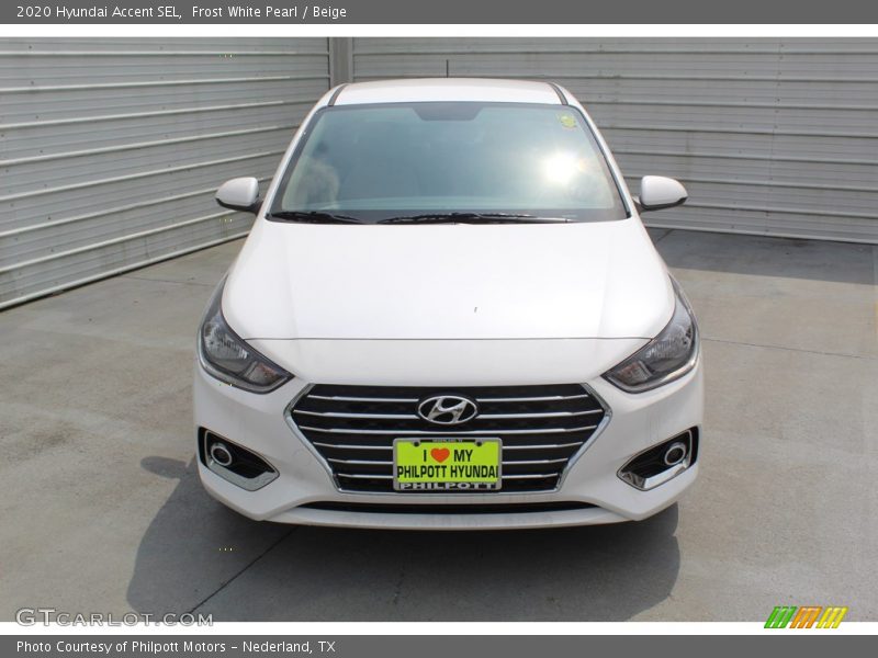 Frost White Pearl / Beige 2020 Hyundai Accent SEL