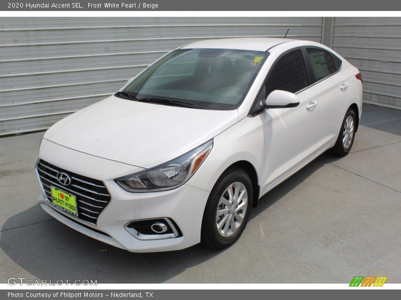 Frost White Pearl / Beige 2020 Hyundai Accent SEL