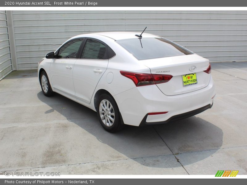 Frost White Pearl / Beige 2020 Hyundai Accent SEL