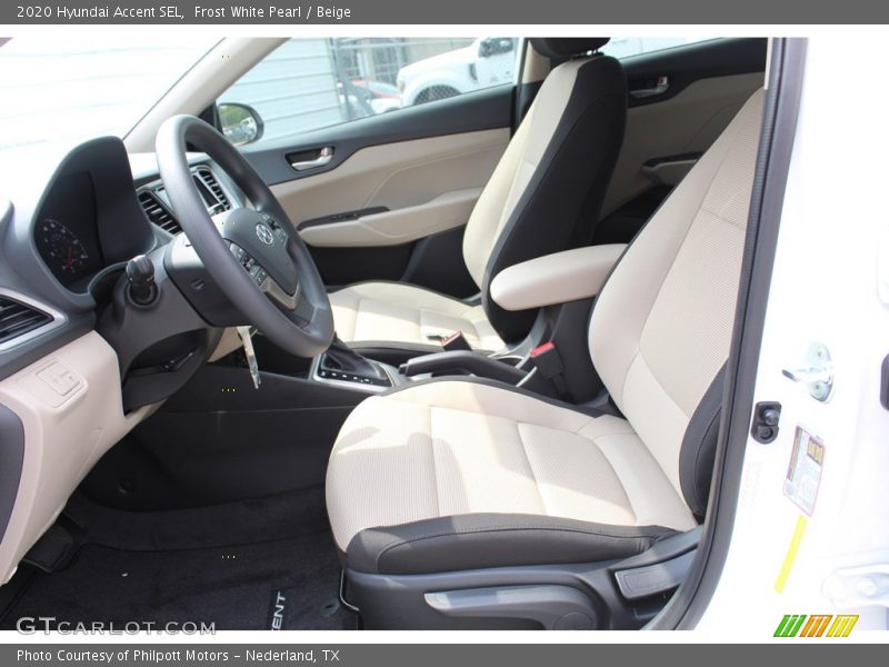 Frost White Pearl / Beige 2020 Hyundai Accent SEL