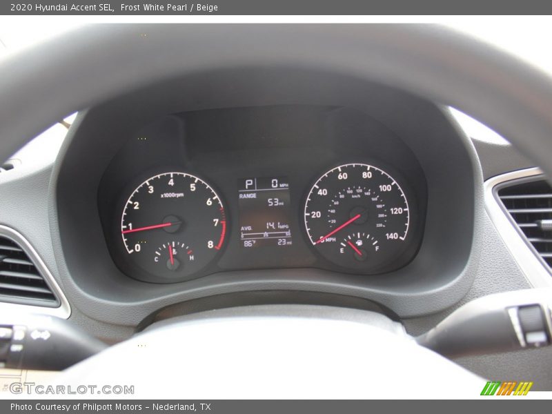 Frost White Pearl / Beige 2020 Hyundai Accent SEL