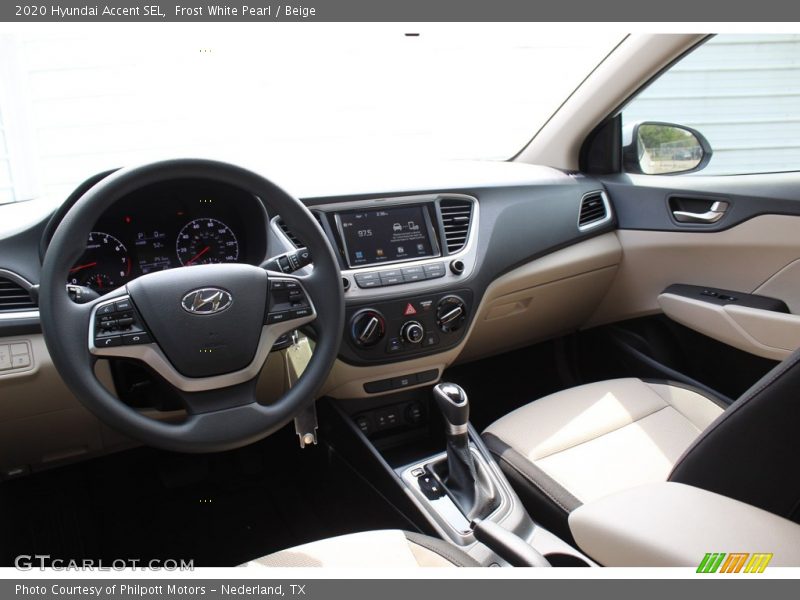 Frost White Pearl / Beige 2020 Hyundai Accent SEL