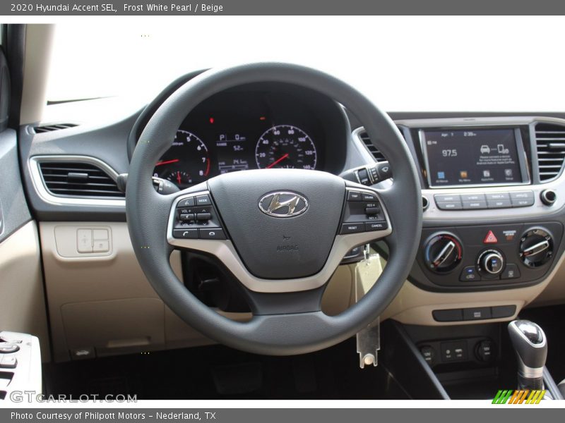 Frost White Pearl / Beige 2020 Hyundai Accent SEL