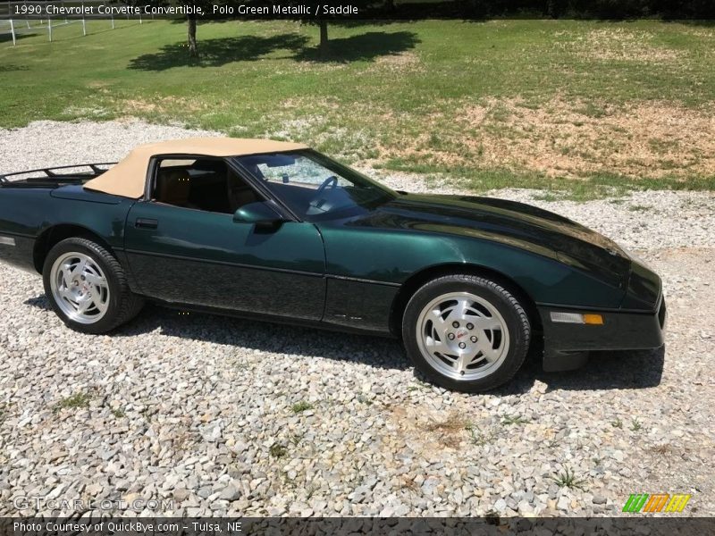 Polo Green Metallic / Saddle 1990 Chevrolet Corvette Convertible