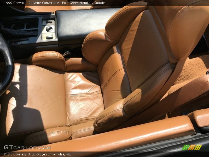 Polo Green Metallic / Saddle 1990 Chevrolet Corvette Convertible