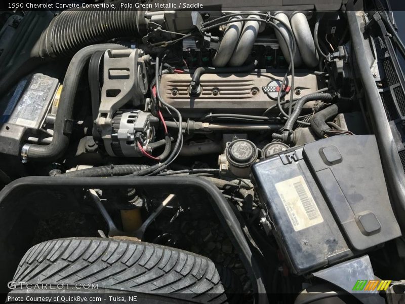 Polo Green Metallic / Saddle 1990 Chevrolet Corvette Convertible