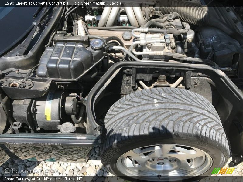Polo Green Metallic / Saddle 1990 Chevrolet Corvette Convertible