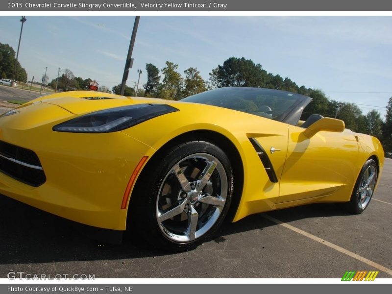 Velocity Yellow Tintcoat / Gray 2015 Chevrolet Corvette Stingray Convertible