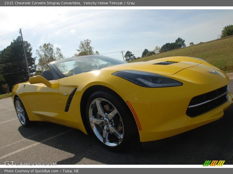 Velocity Yellow Tintcoat / Gray 2015 Chevrolet Corvette Stingray Convertible