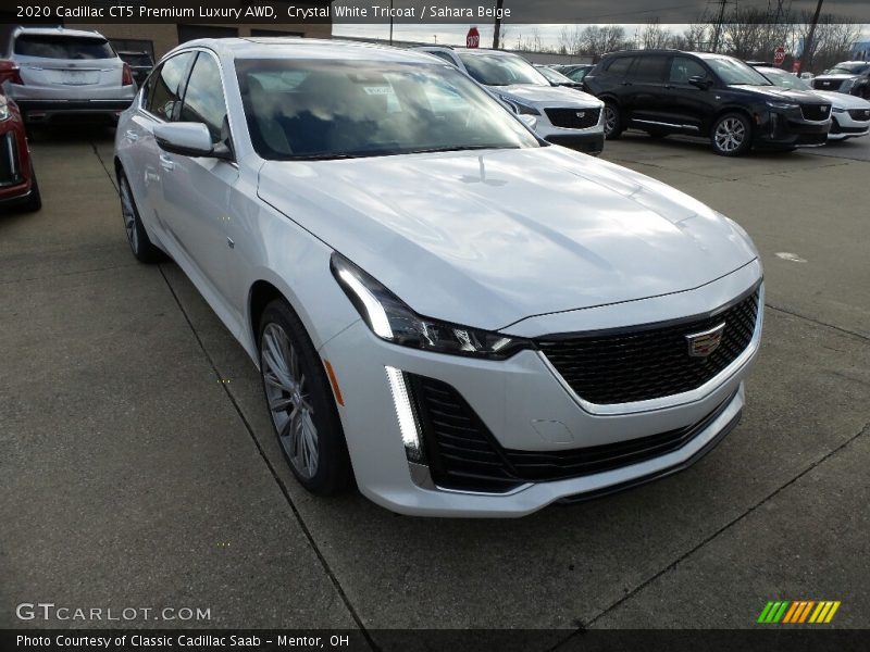 Crystal White Tricoat / Sahara Beige 2020 Cadillac CT5 Premium Luxury AWD