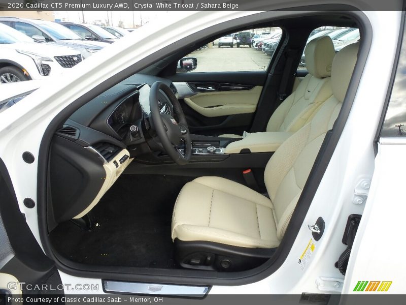 Crystal White Tricoat / Sahara Beige 2020 Cadillac CT5 Premium Luxury AWD
