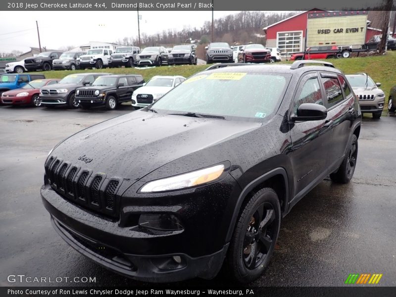 Diamond Black Crystal Pearl / Black 2018 Jeep Cherokee Latitude 4x4