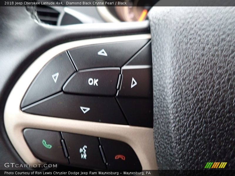 Diamond Black Crystal Pearl / Black 2018 Jeep Cherokee Latitude 4x4