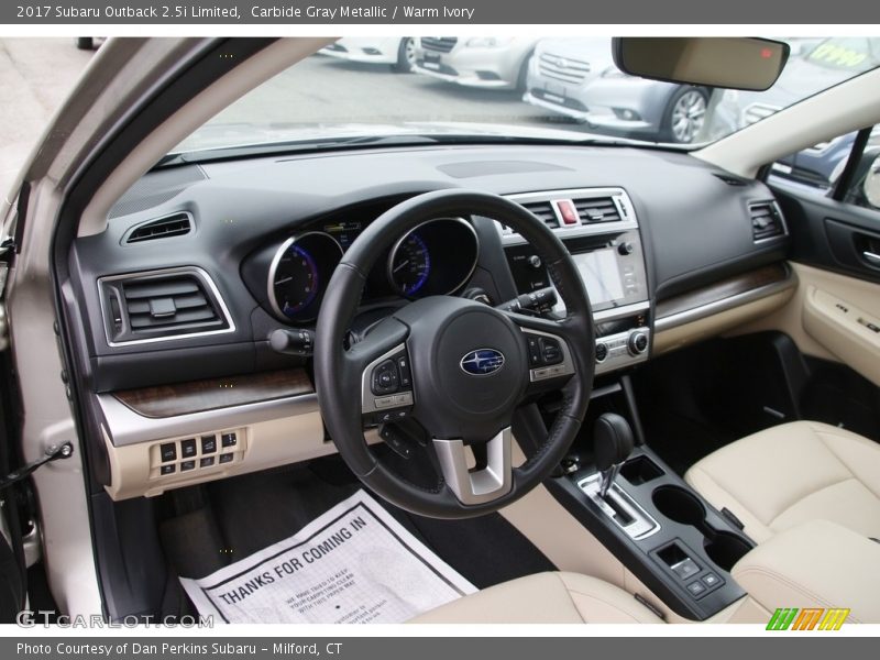 Carbide Gray Metallic / Warm Ivory 2017 Subaru Outback 2.5i Limited
