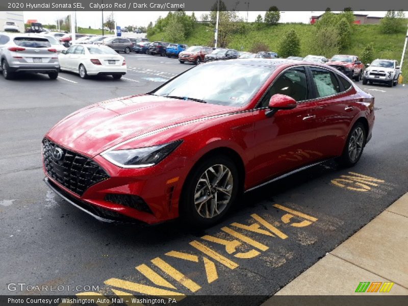 Calypso Red / Dark Gray/Camel 2020 Hyundai Sonata SEL