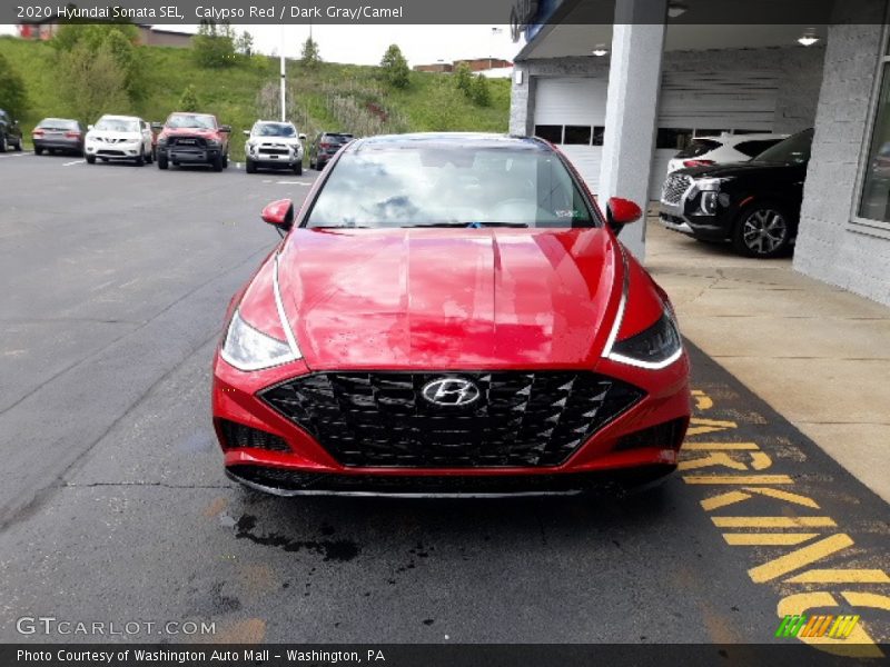 Calypso Red / Dark Gray/Camel 2020 Hyundai Sonata SEL