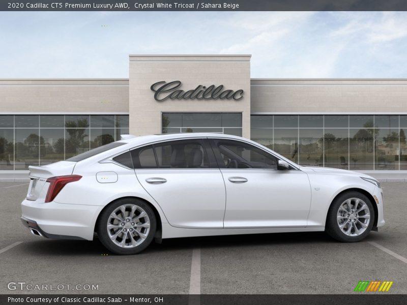 Crystal White Tricoat / Sahara Beige 2020 Cadillac CT5 Premium Luxury AWD