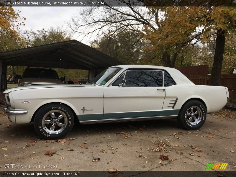 Wimbledon White / Turquoise 1966 Ford Mustang Coupe